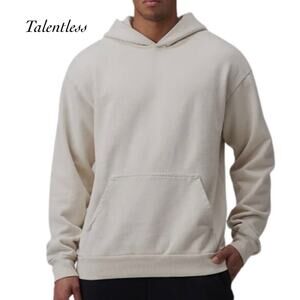 Talentless Greige Fleece Kangaroo Pocket Longe Sleeve Hoodie Sweatshirt Size M